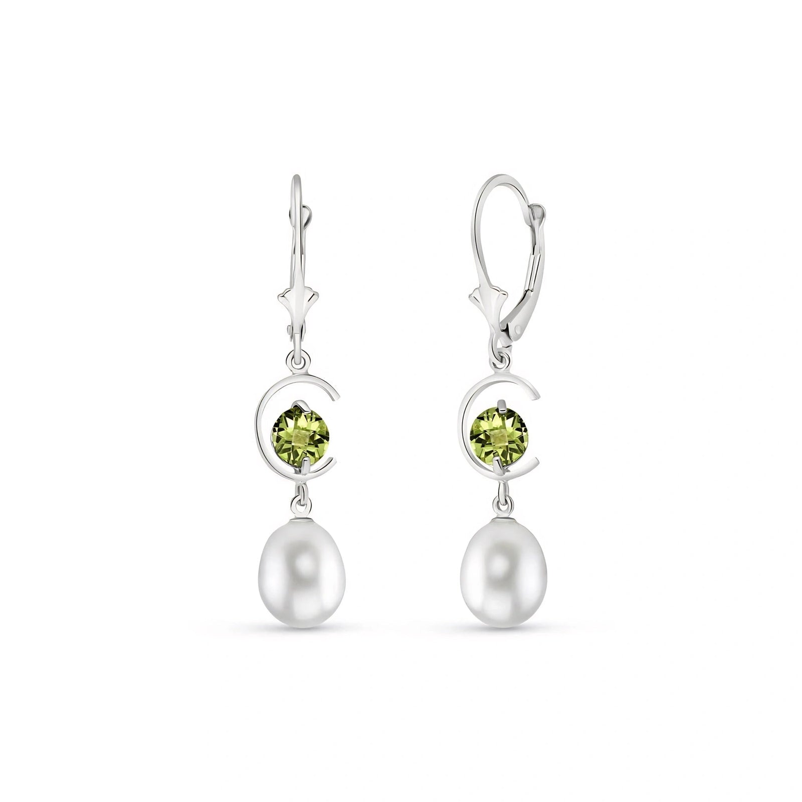 White Gold Pearl & Peridot — Mariaarmida