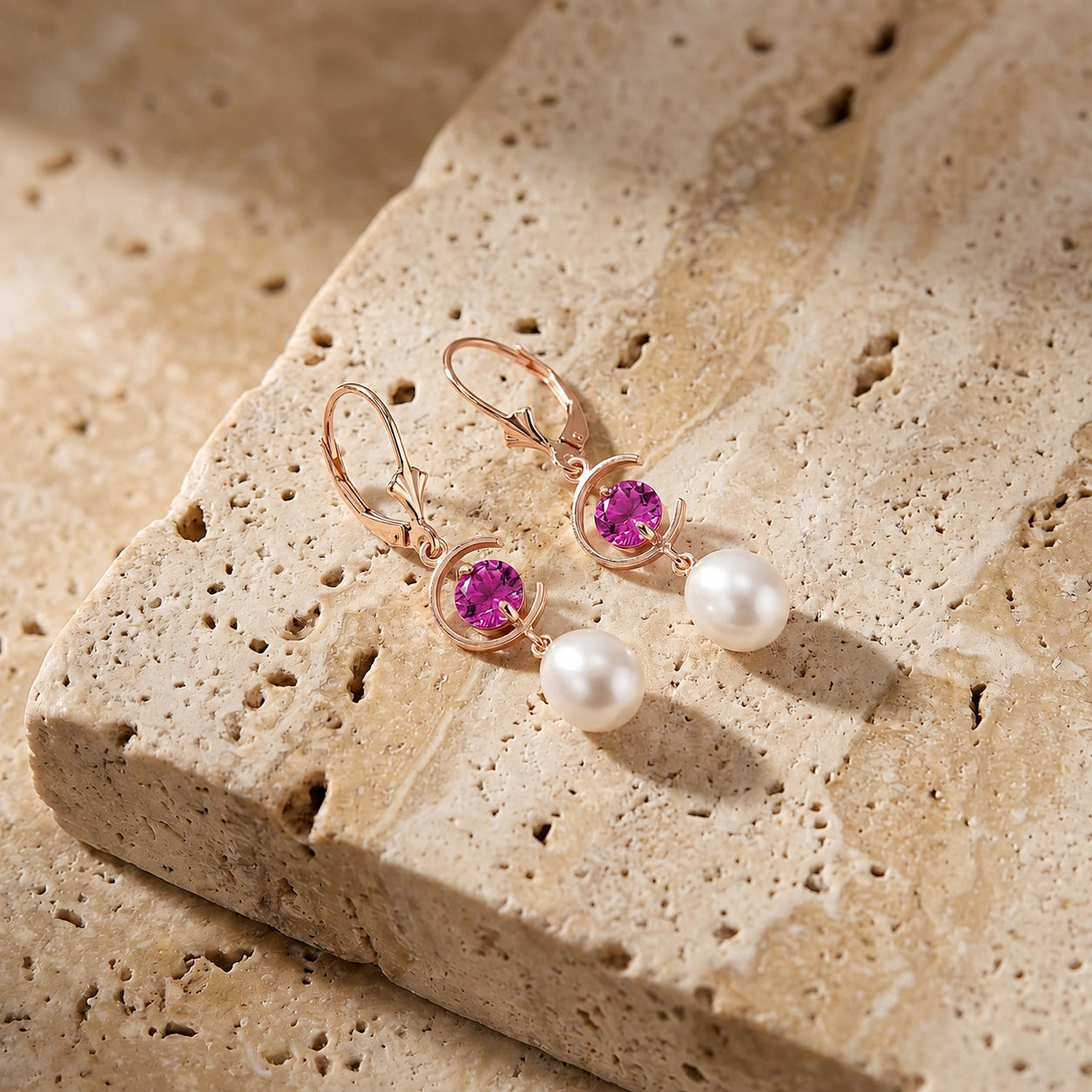 Rose Gold Pearl & Pink Topaz — Mariaarmida