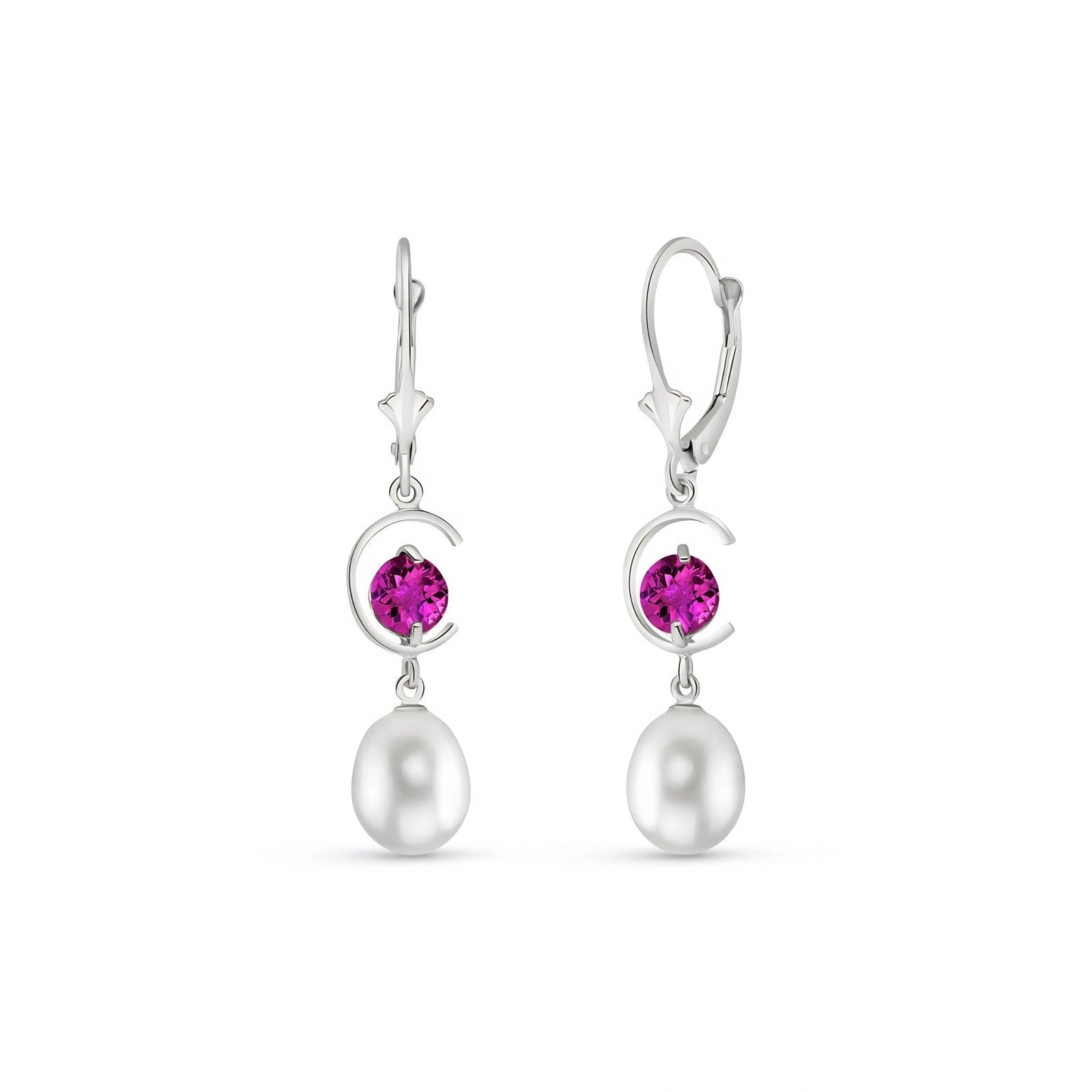White Gold Pearl & Pink Topaz — Mariaarmida