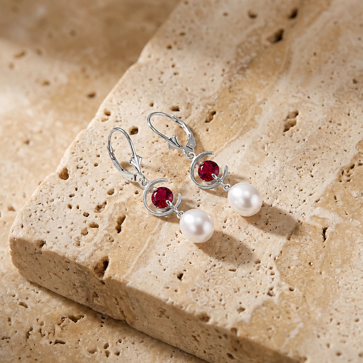 White Gold Pearl & Ruby — Mariaarmida