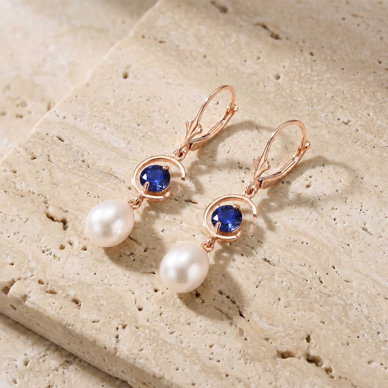 Rose Gold Pearl & Sapphire — Mariaarmida