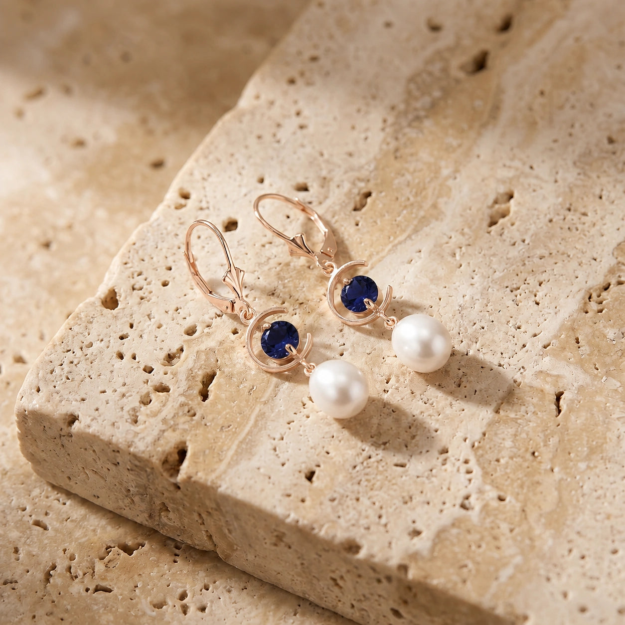 Rose Gold Pearl & Sapphire — Mariaarmida