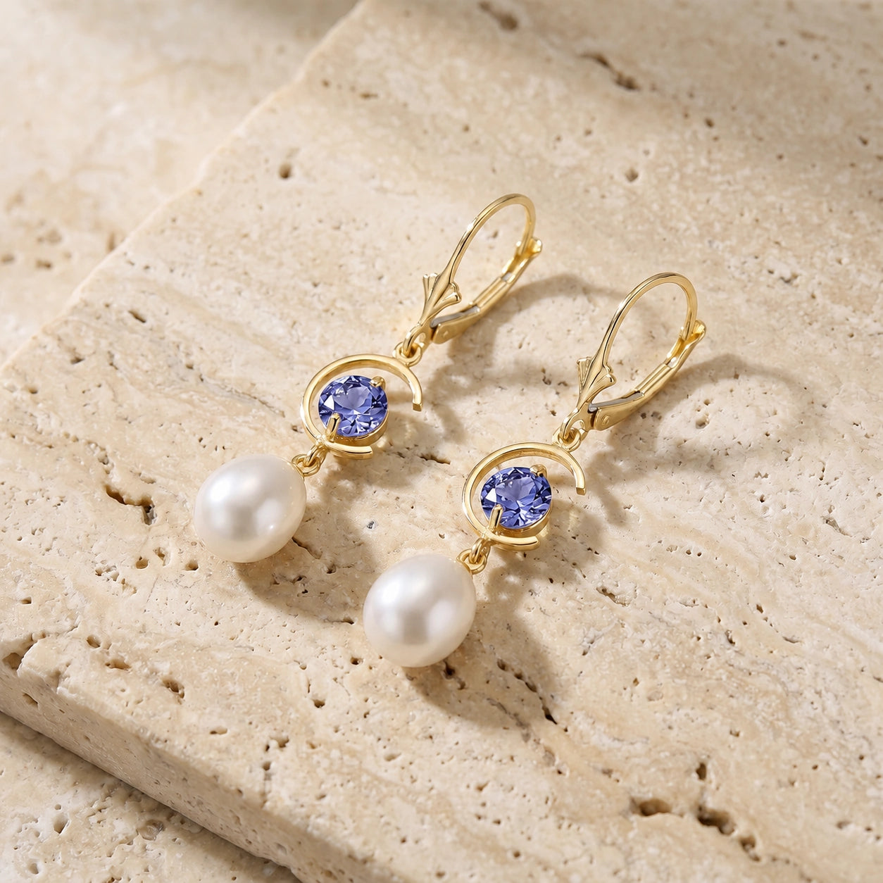 Yellow Gold Pearl & Tanzanite — Mariaarmida