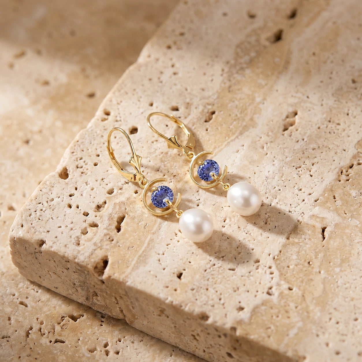 Yellow Gold Pearl & Tanzanite — Mariaarmida
