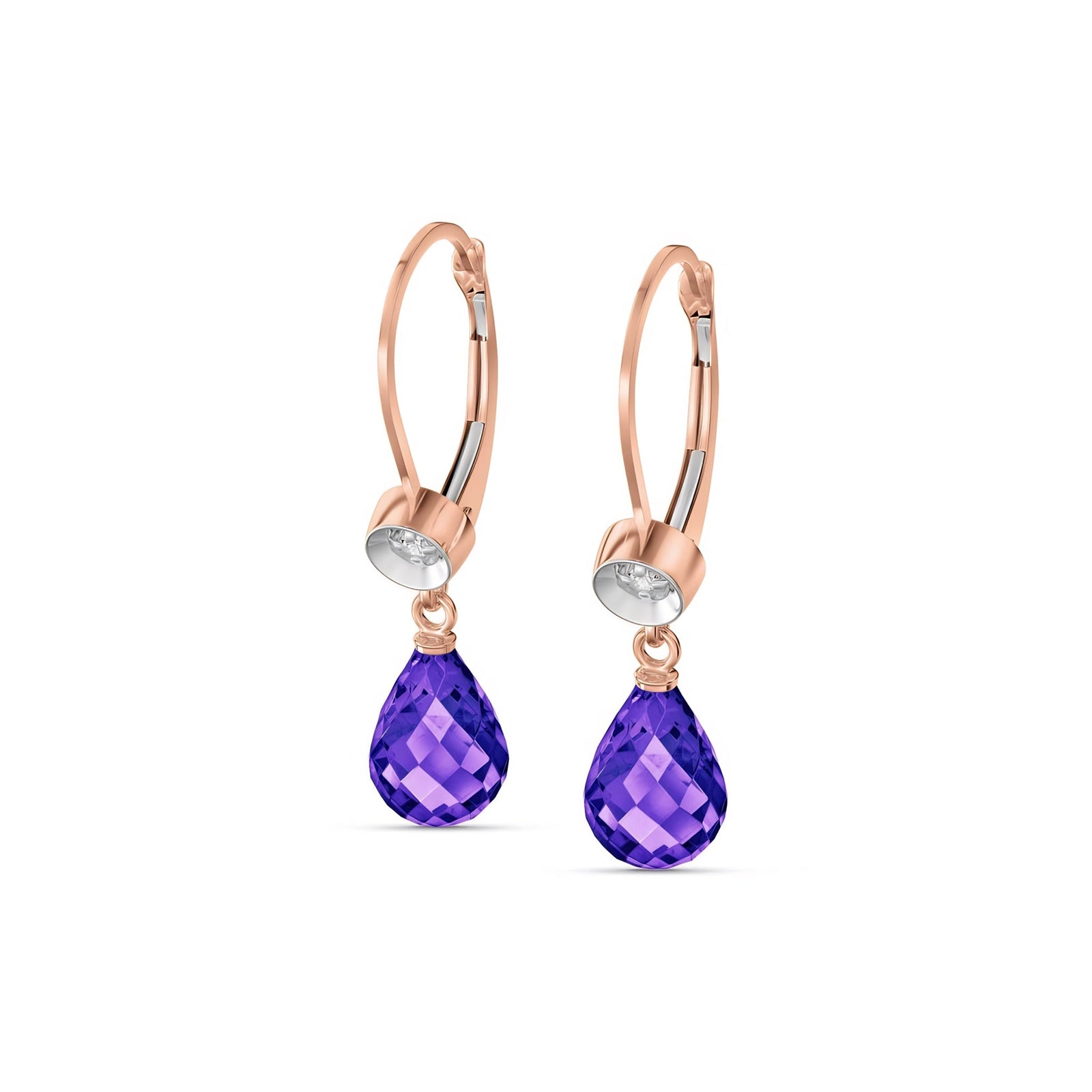 Rose Gold Earrings Amethyst 10K — Giuseppina