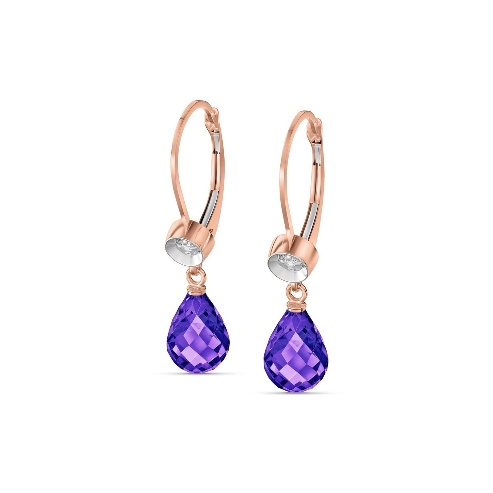 Rose Gold Earrings Amethyst 10K — Giuseppina