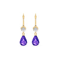 Yellow Gold Earrings Amethyst 10K — Giuseppina