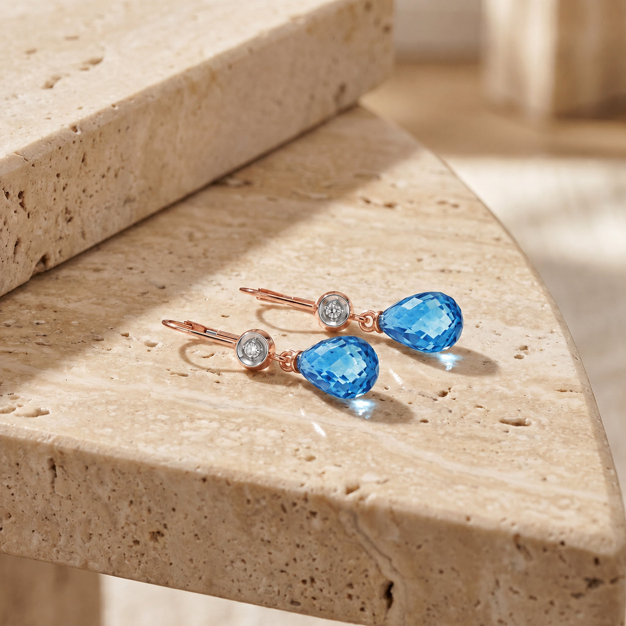 Rose Gold Earrings Green Amethyst 10K — Giuseppina