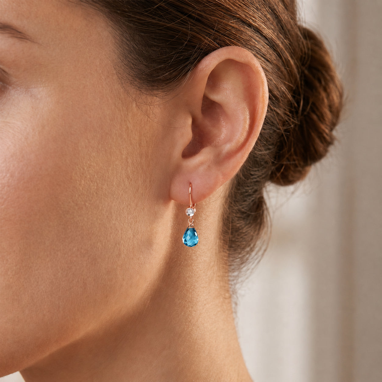 Rose Gold Earrings Green Amethyst 10K — Giuseppina