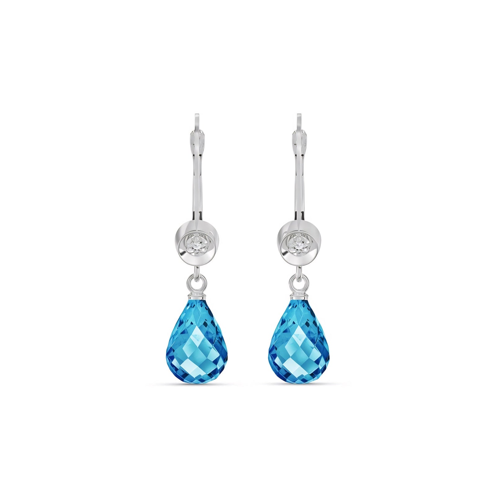 White Gold Earrings Green Amethyst 10K — Giuseppina