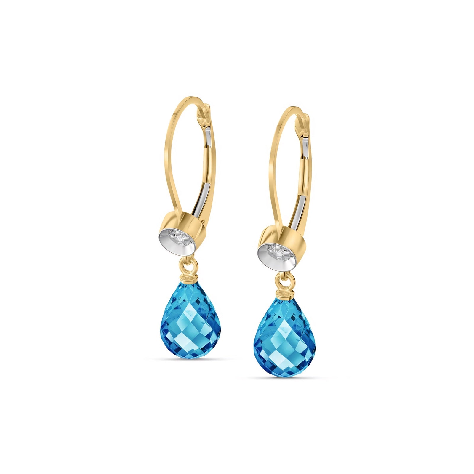 Yellow Gold Earrings Green Amethyst 10K — Giuseppina