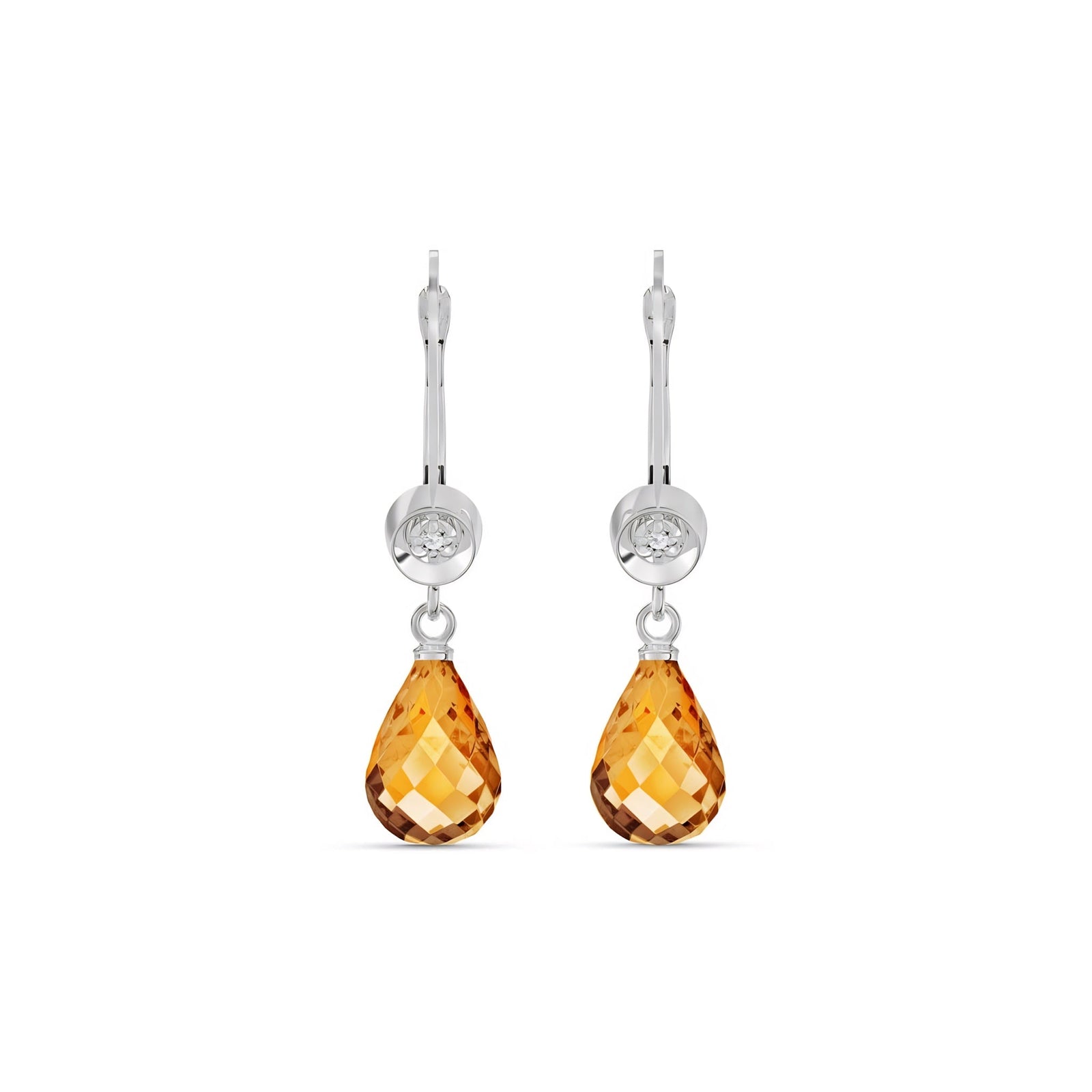 White Gold Earrings White Topaz 10K — Giuseppina