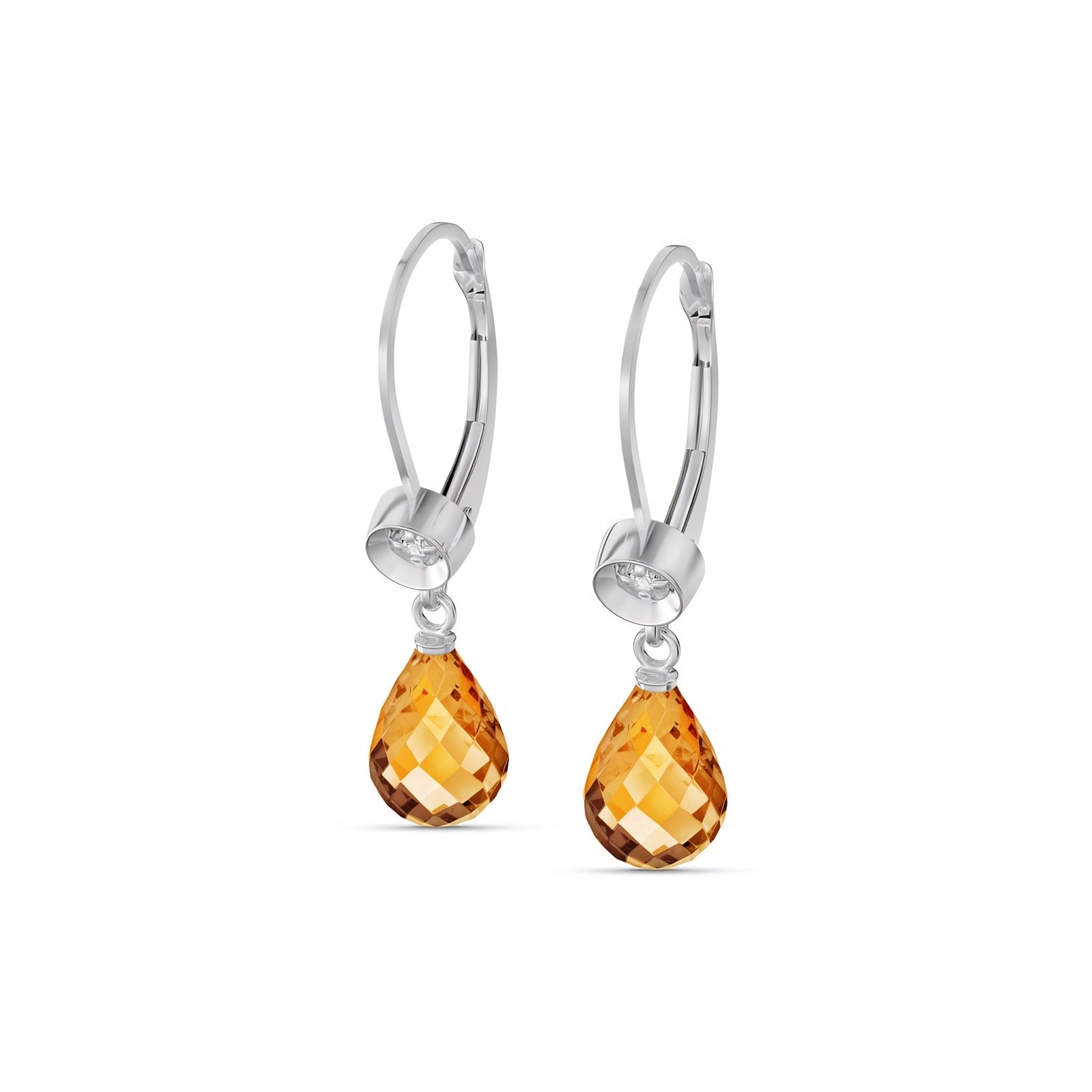 White Gold Earrings White Topaz 10K — Giuseppina