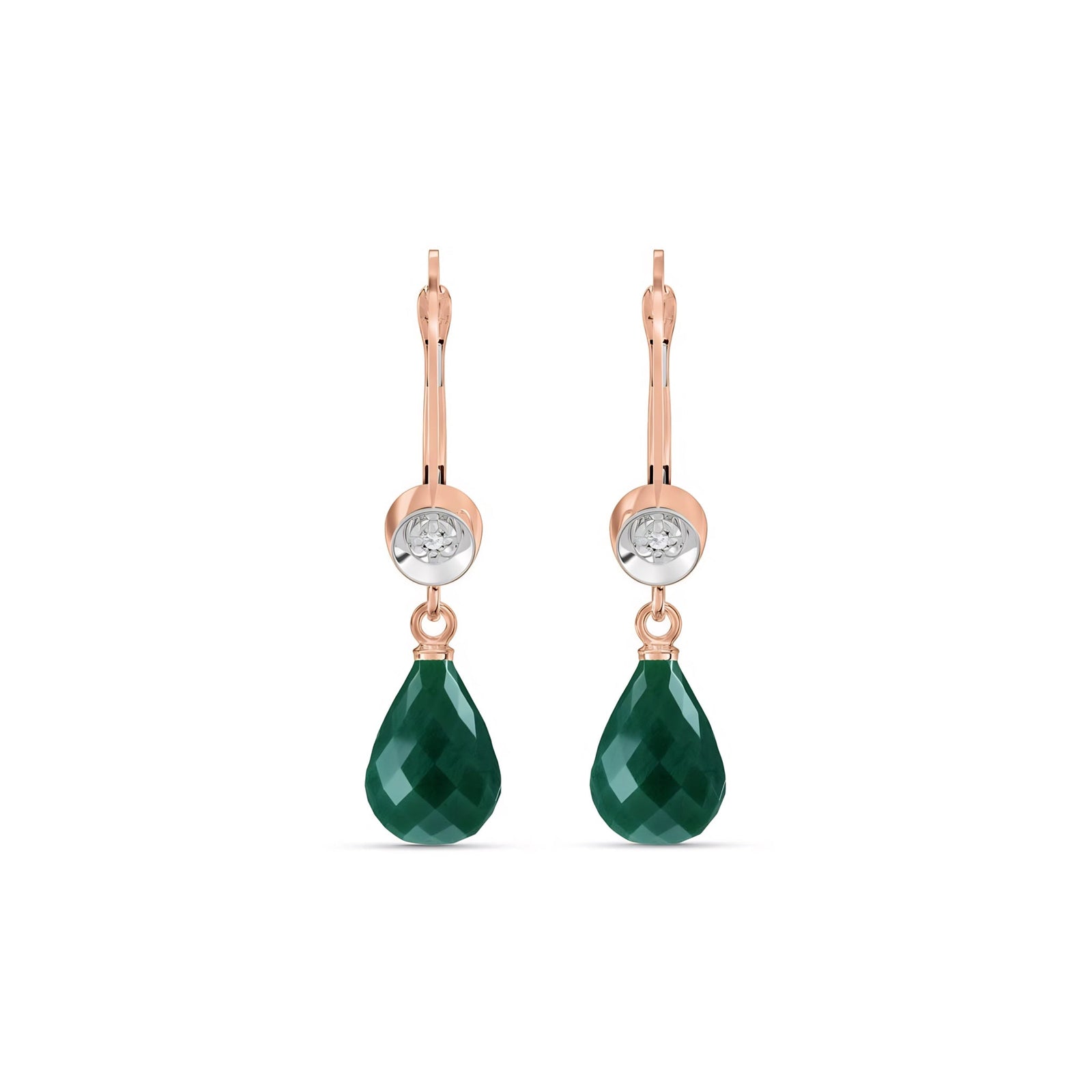 Rose Gold Earrings Blue Topaz 10K — Giuseppina