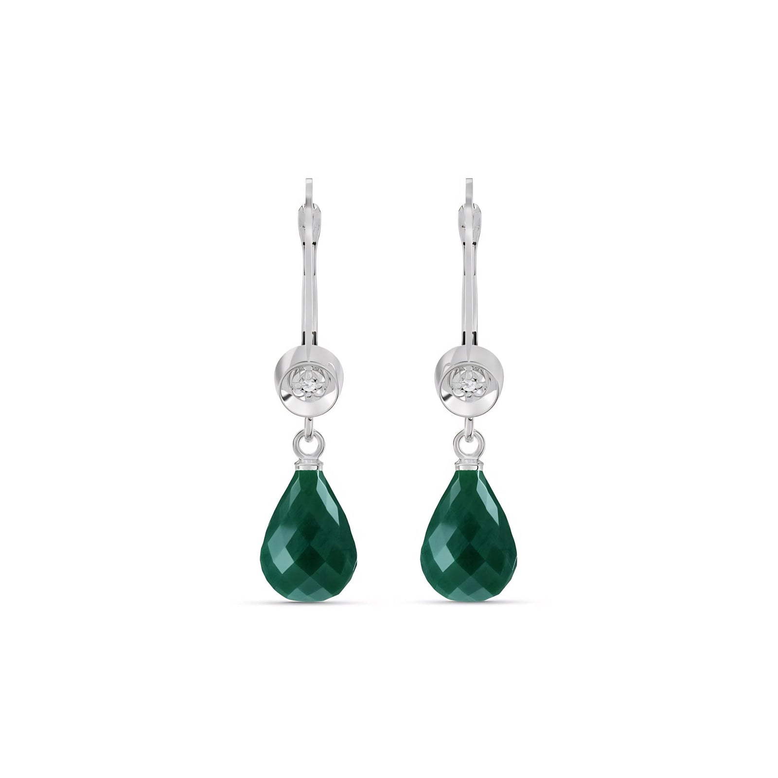 White Gold Earrings Blue Topaz 10K — Giuseppina
