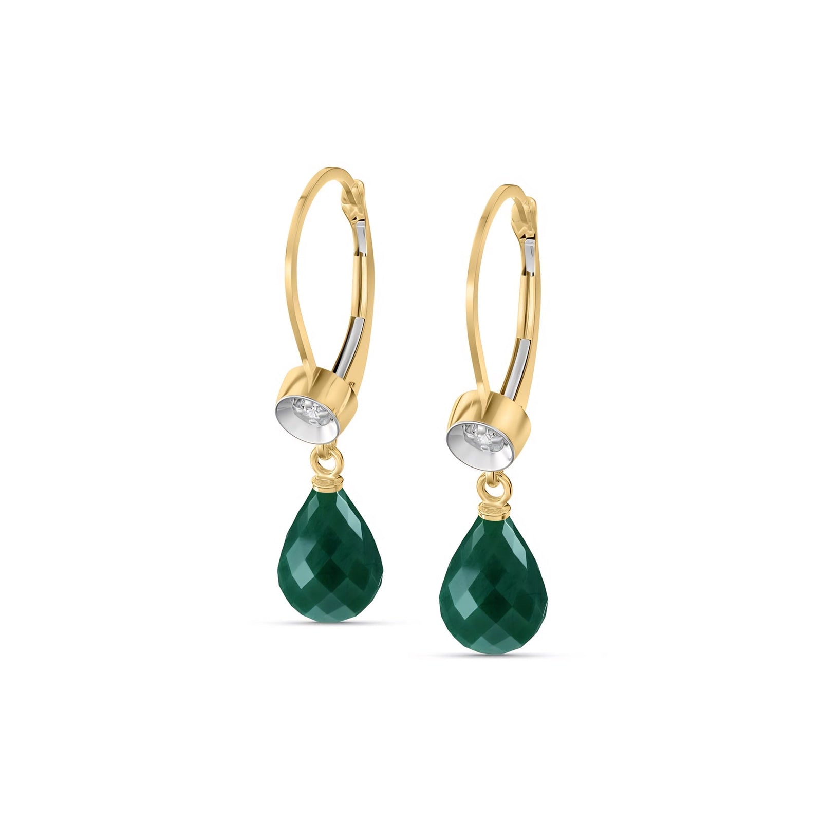 Yellow Gold Earrings Blue Topaz 10K — Giuseppina