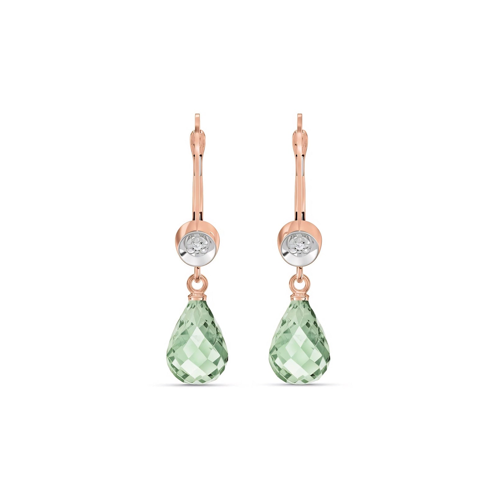 Rose Gold Earrings Pink Topaz 10K — Giuseppina