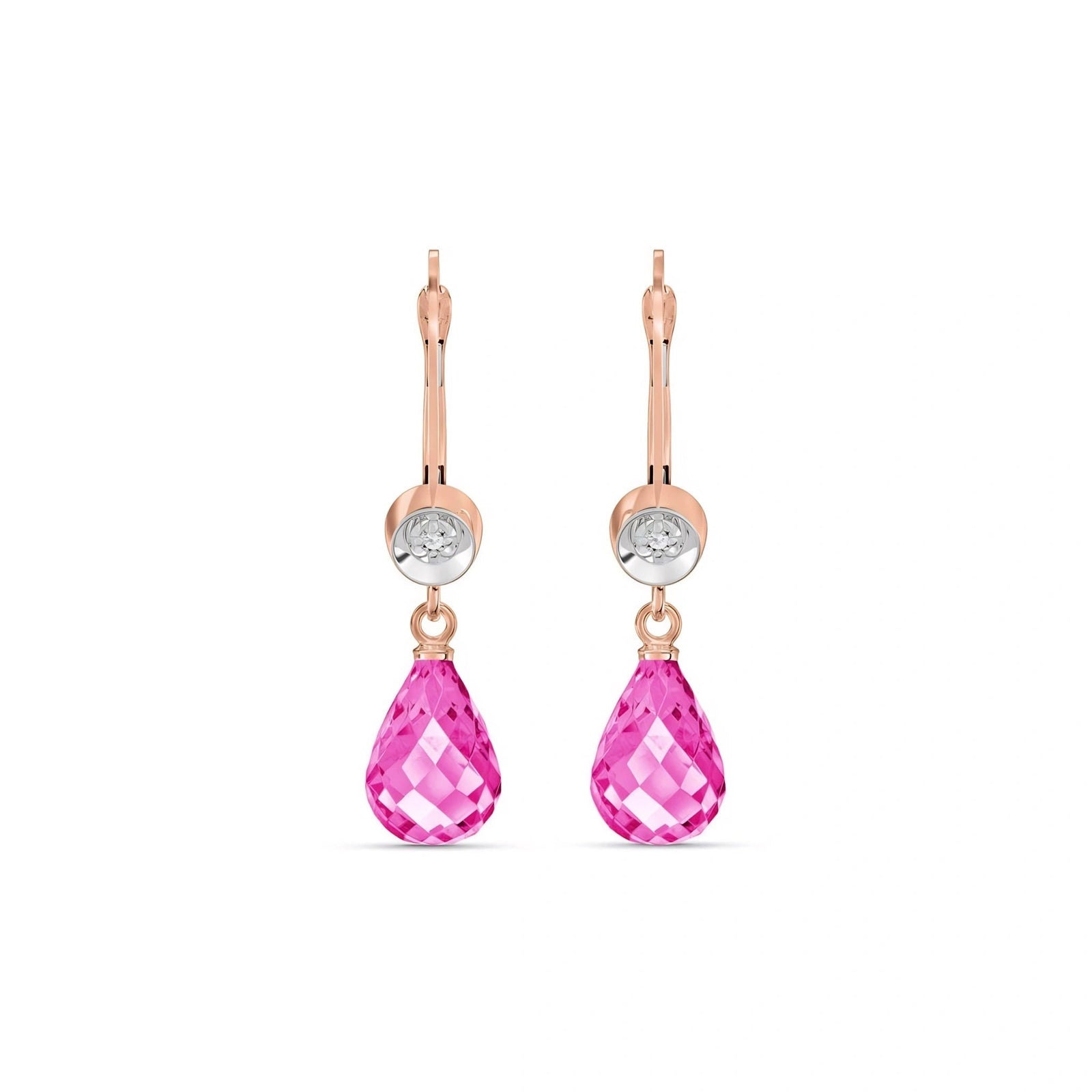 Rose Gold Earrings Pink Topaz 10K — Giuseppina