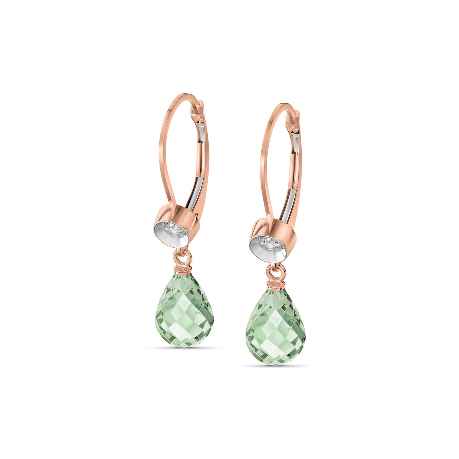 Rose Gold Earrings Pink Topaz 10K — Giuseppina