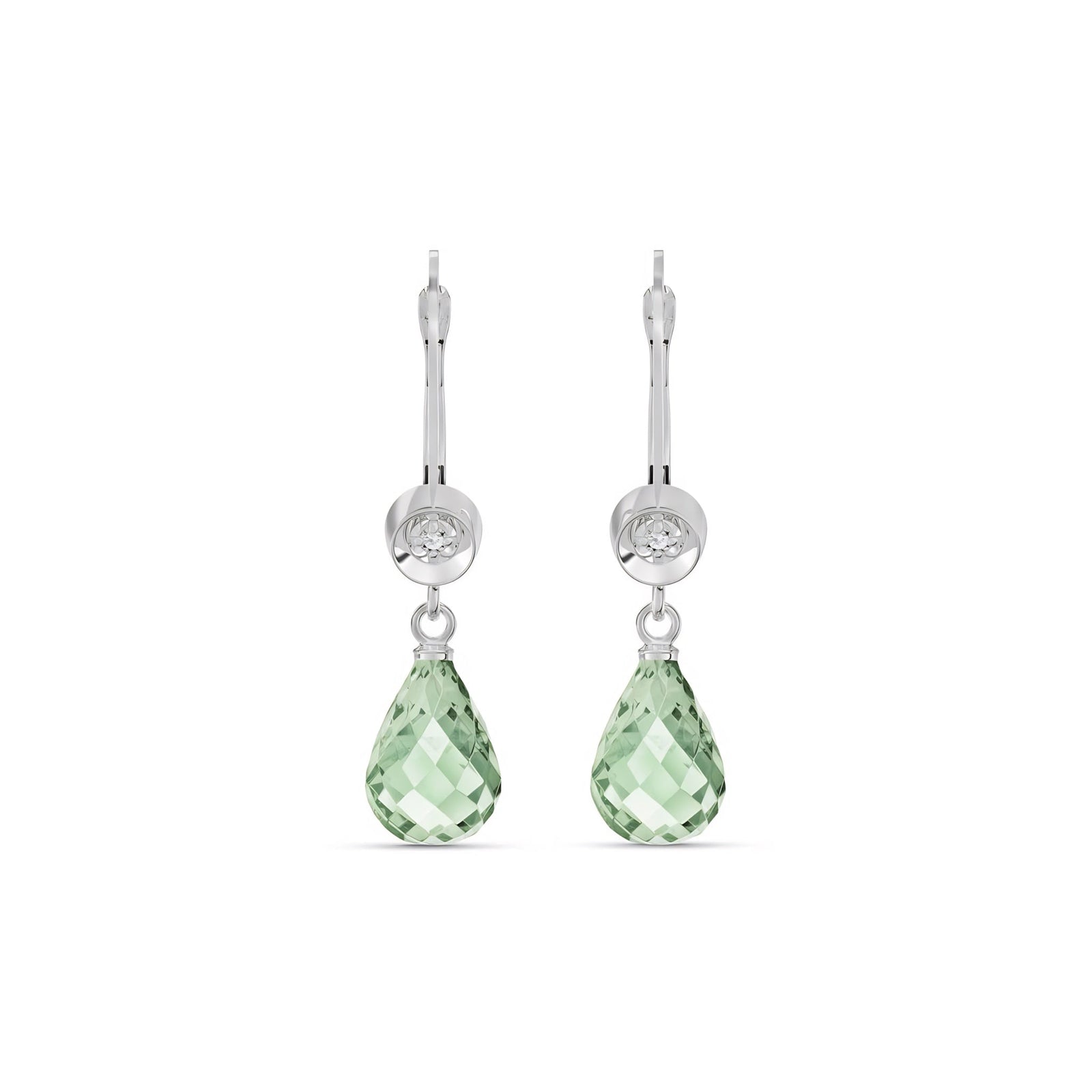 White Gold Earrings Pink Topaz 10K — Giuseppina
