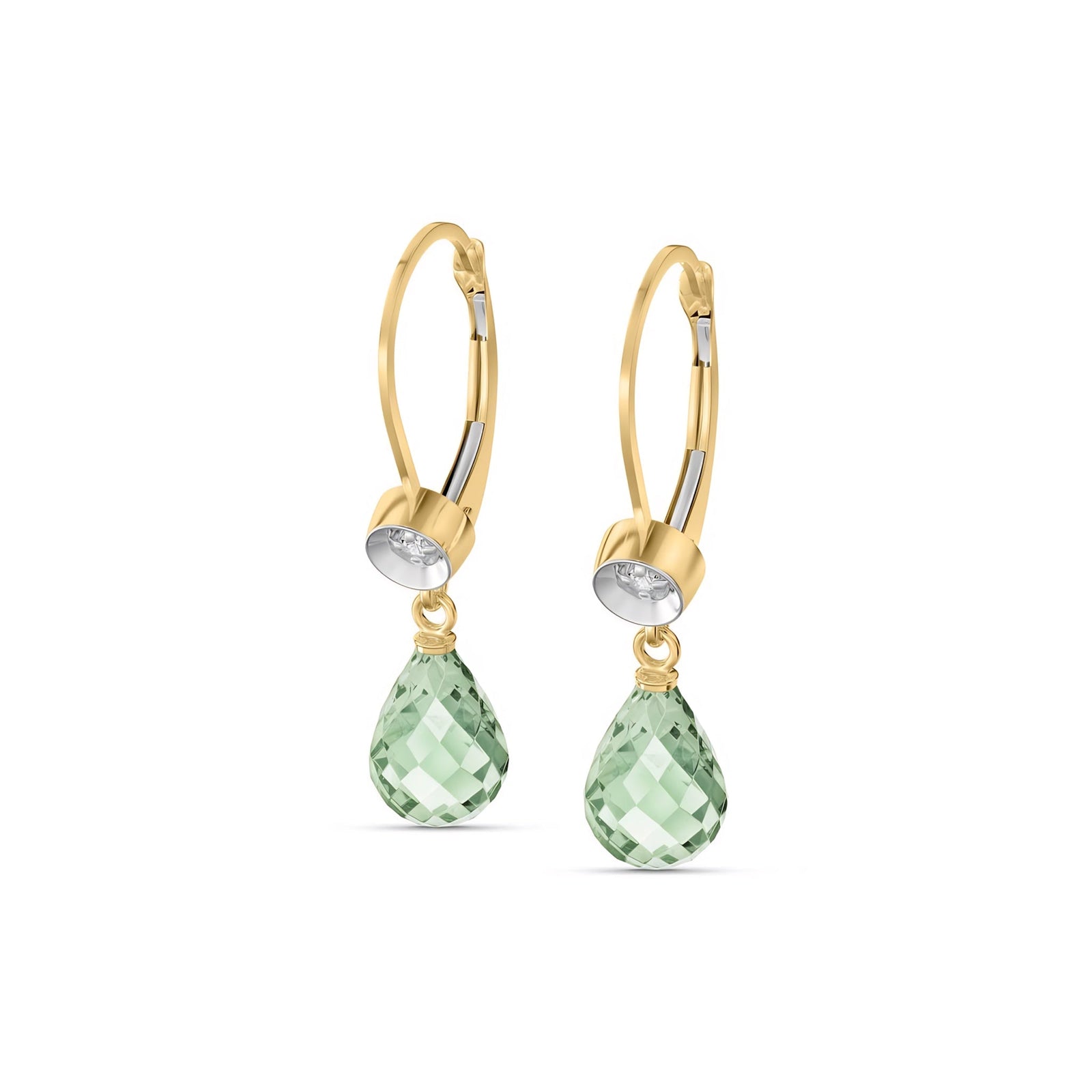 Yellow Gold Earrings Pink Topaz 10K — Giuseppina