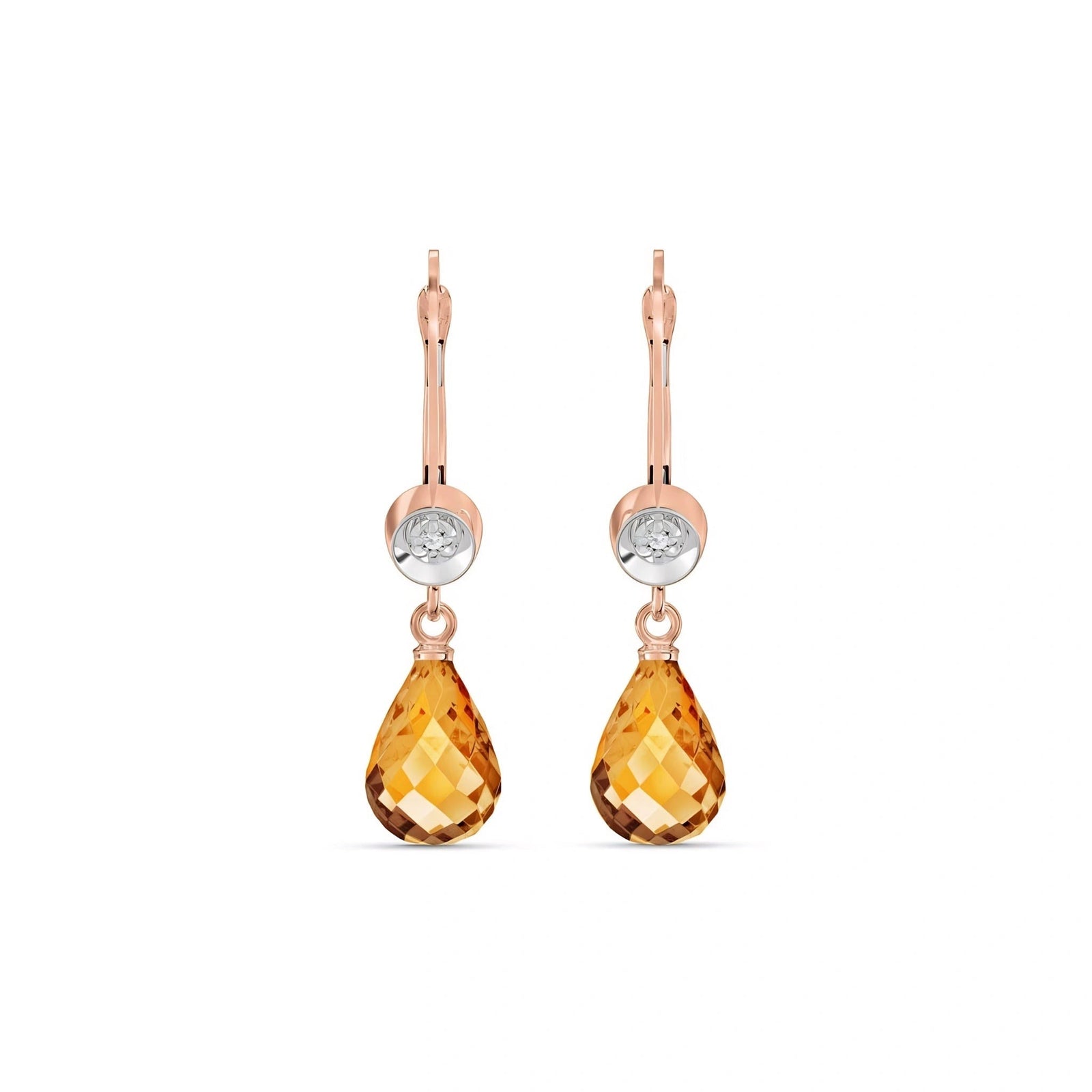 Rose Gold Earrings Citrine 10K — Giuseppina