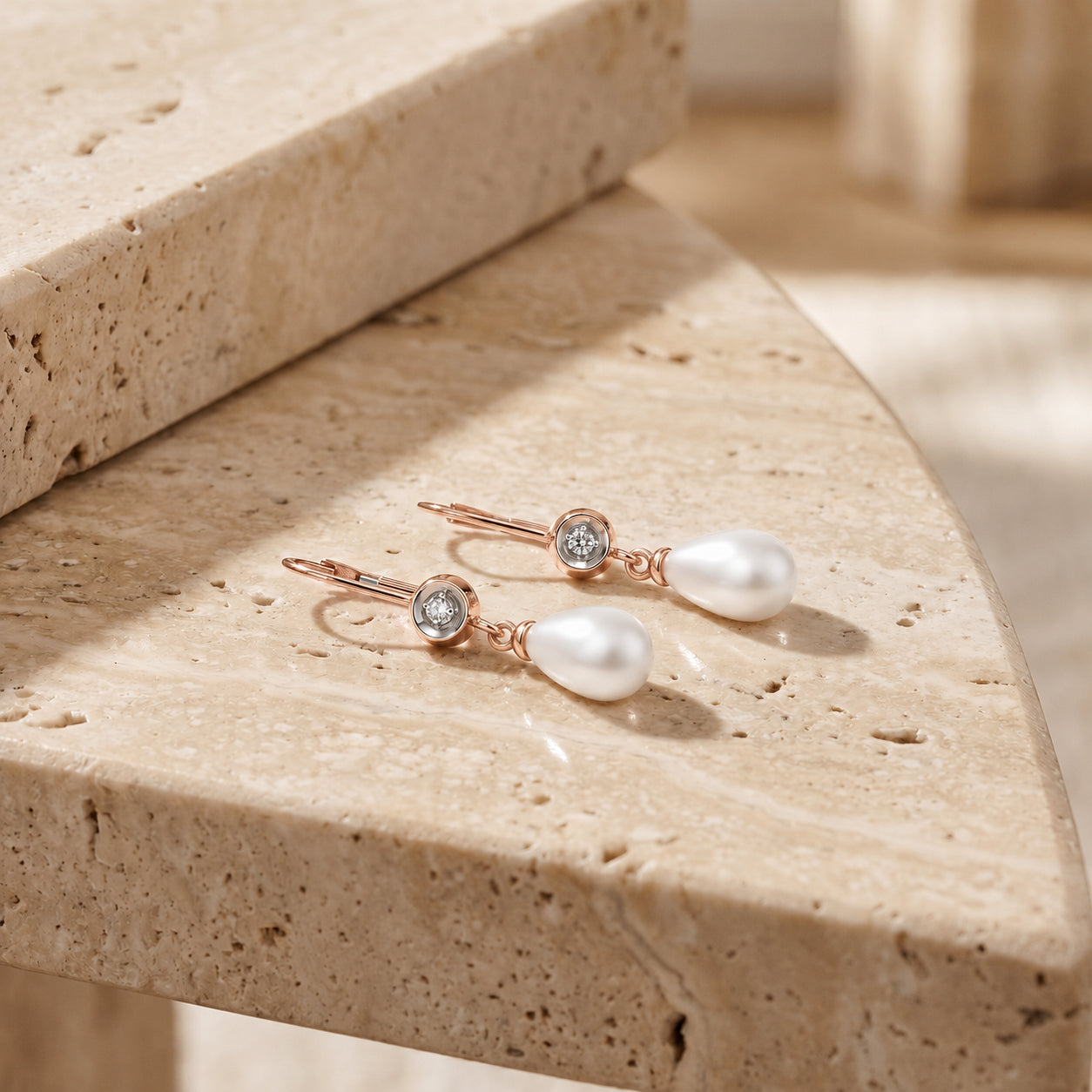 Rose Gold Earrings Citrine 10K — Giuseppina