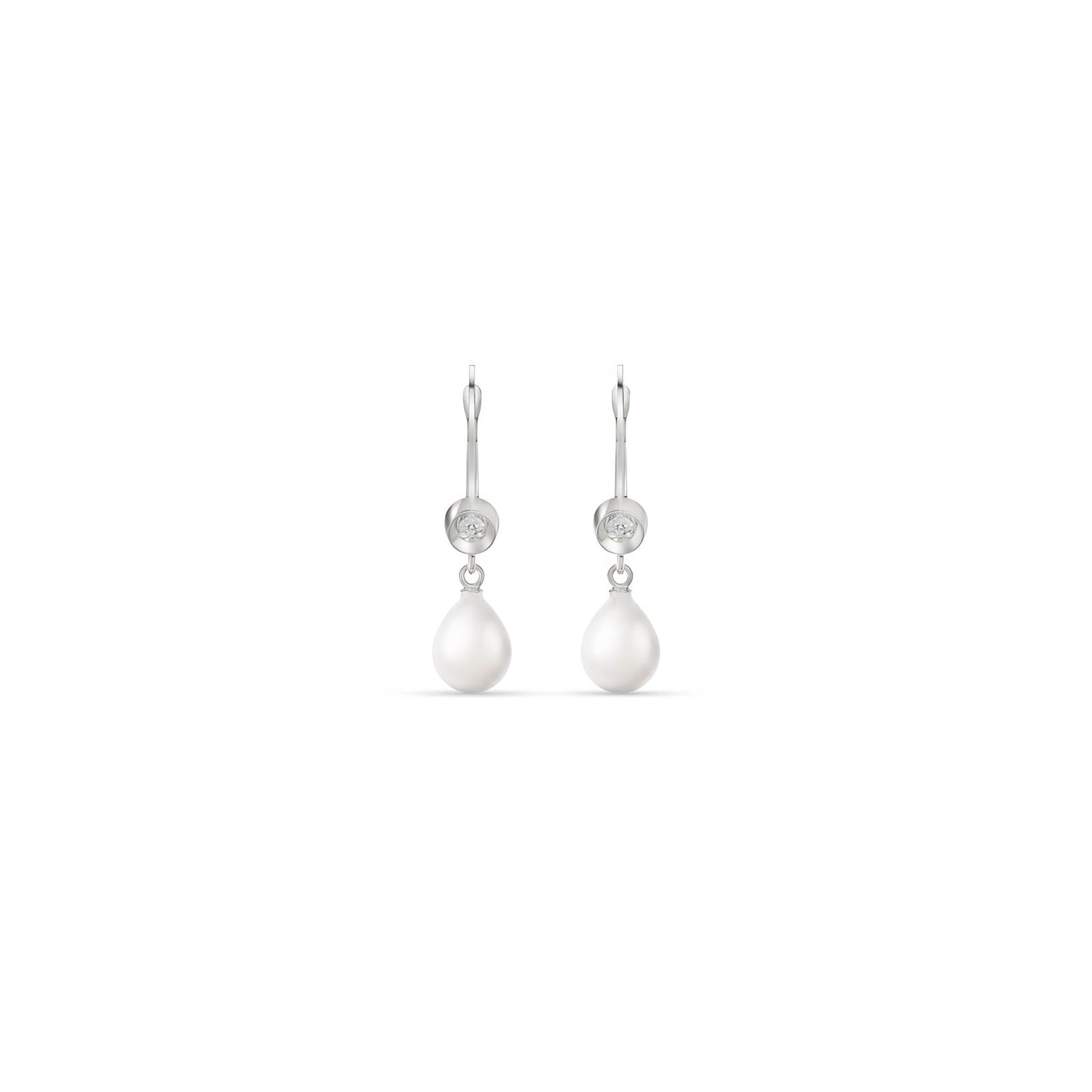 White Gold Earrings Citrine 10K — Giuseppina