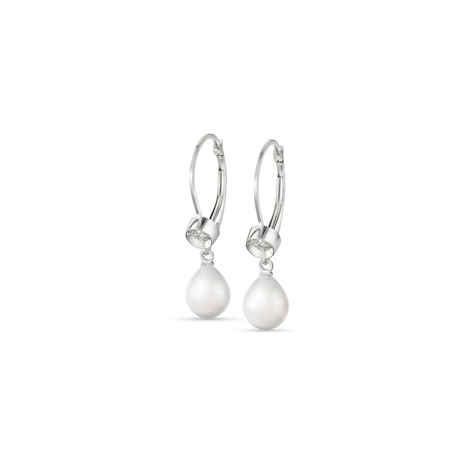 White Gold Earrings Citrine 10K — Giuseppina