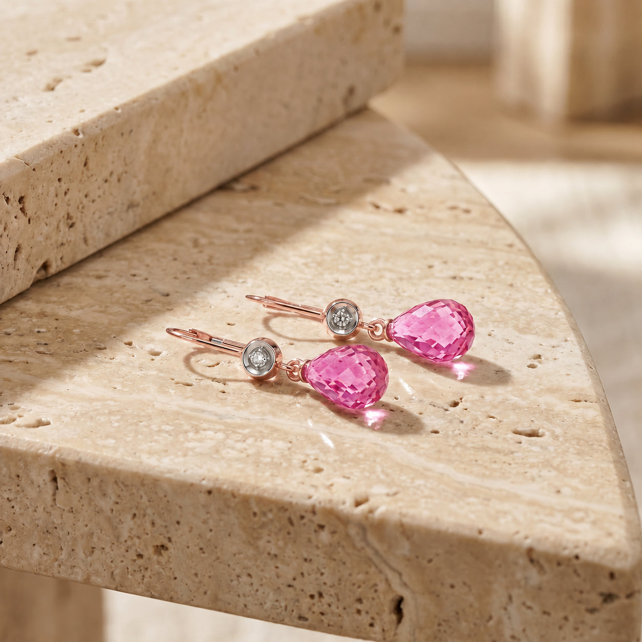 Rose Gold Earrings Pearl 10K — Giuseppina