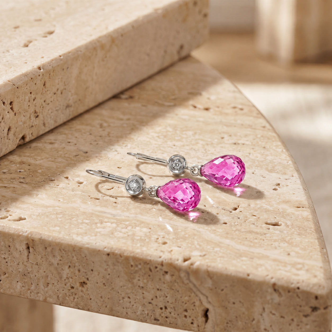 White Gold Earrings Pearl 10K — Giuseppina