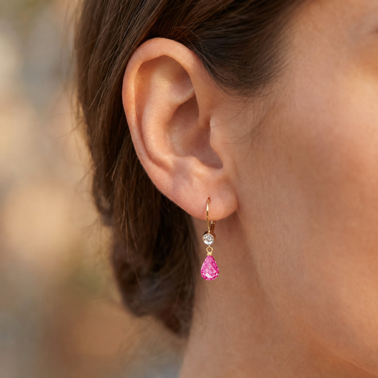 Yellow Gold Earrings Pearl 10K — Giuseppina