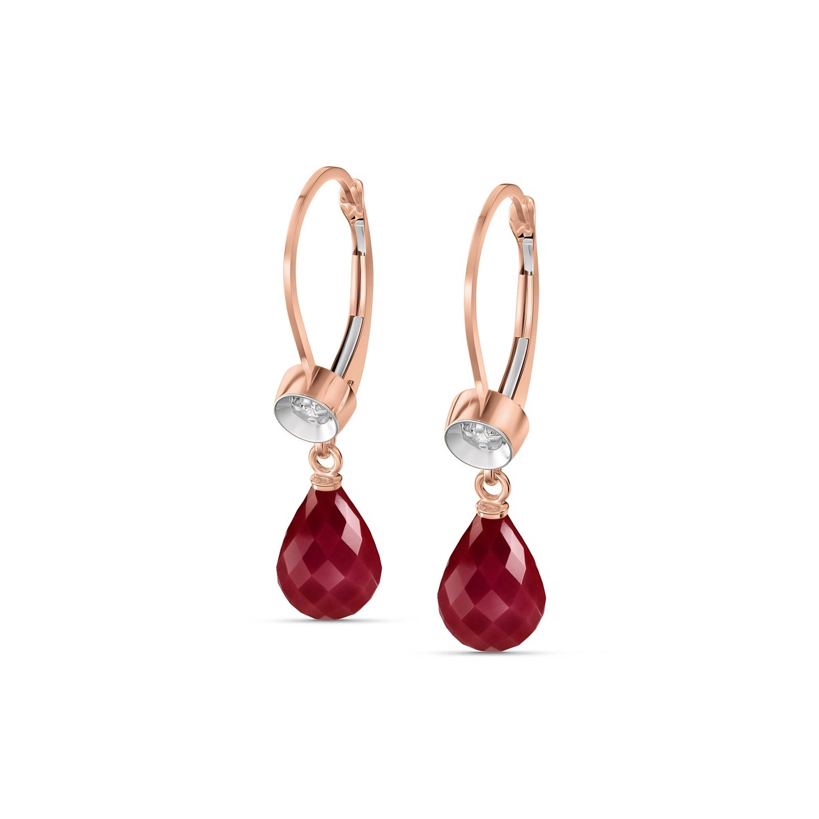 Rose Gold Earrings Ruby 10K — Giuseppina
