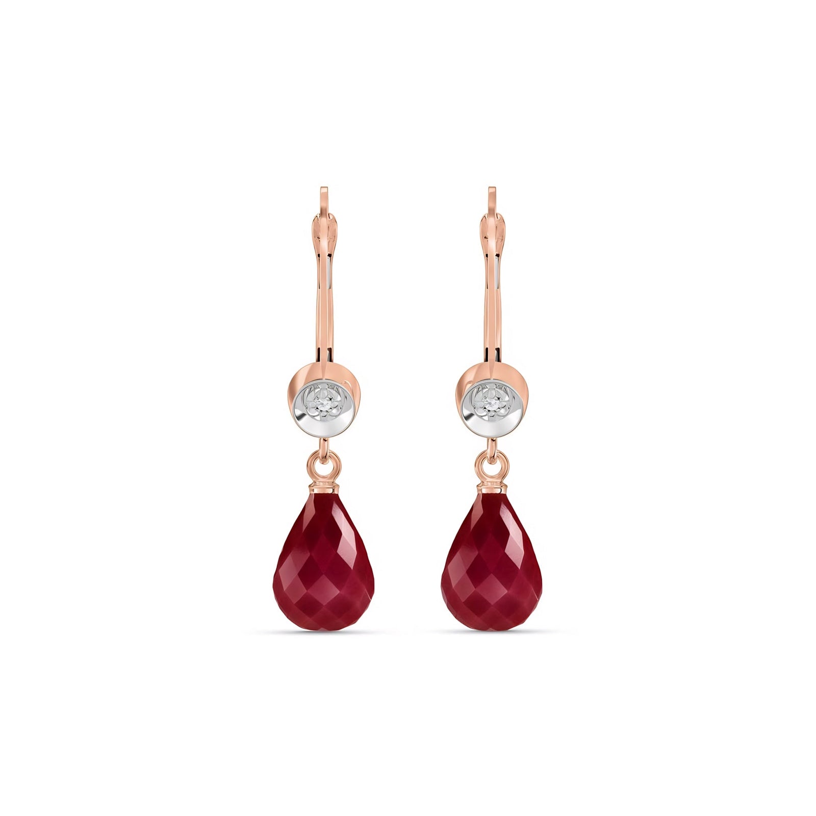 Rose Gold Earrings Ruby 10K — Giuseppina