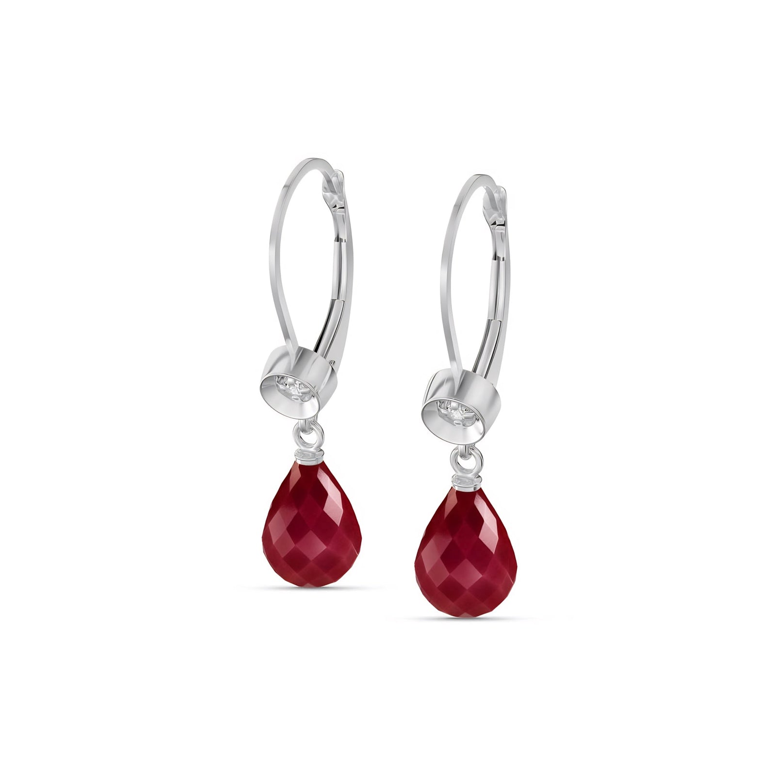 White Gold Earrings Ruby 10K — Giuseppina