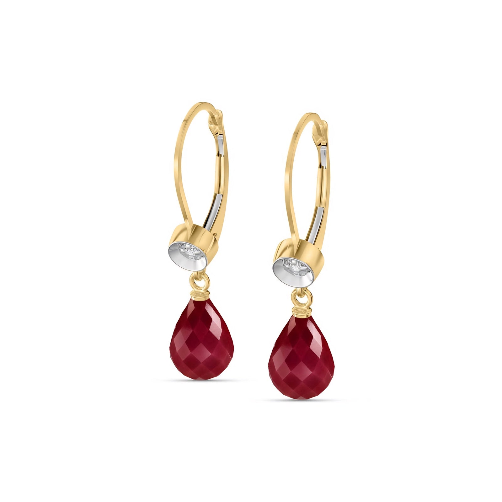 Yellow Gold Earrings Ruby 10K — Giuseppina