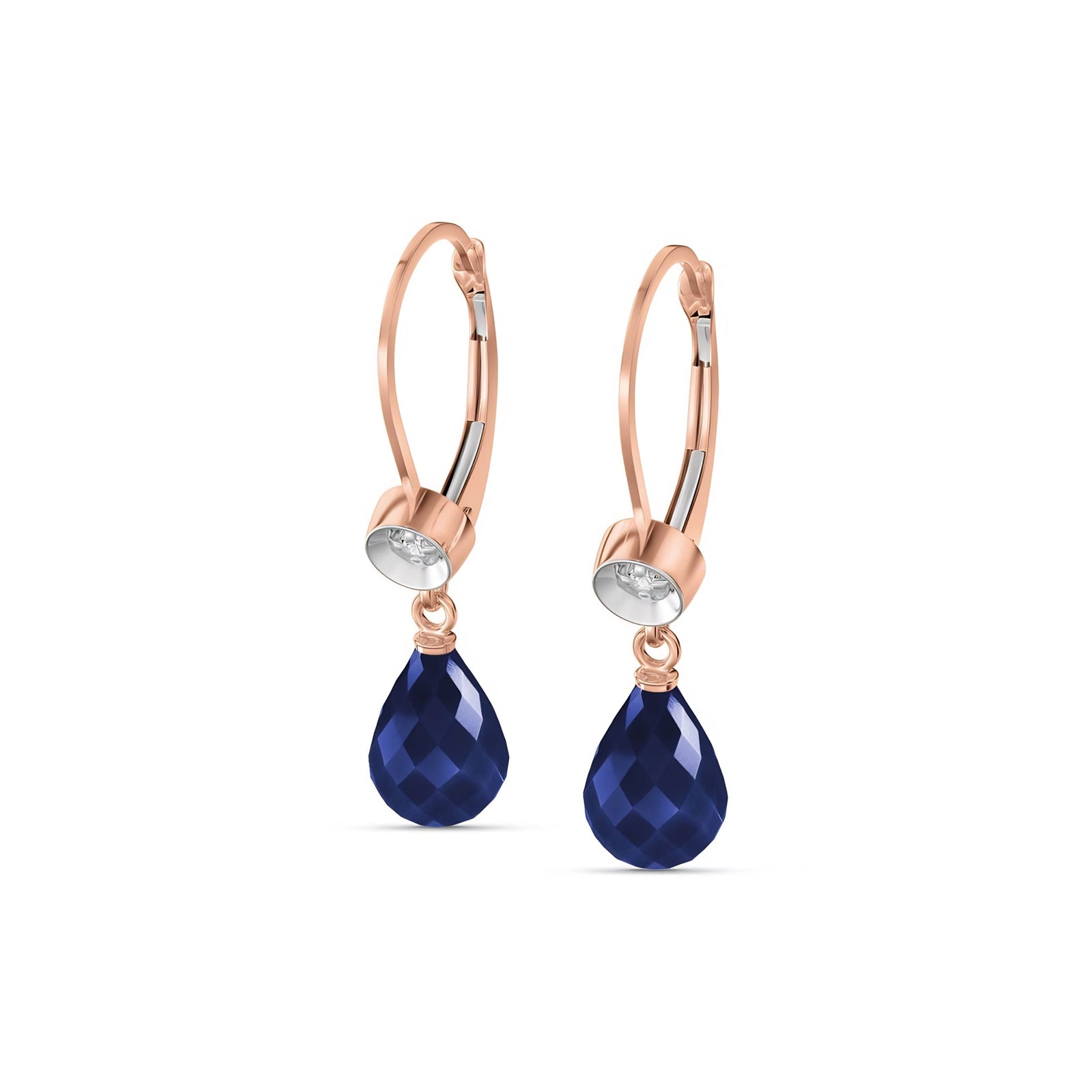Rose Gold Earrings Sapphire 10K — Giuseppina