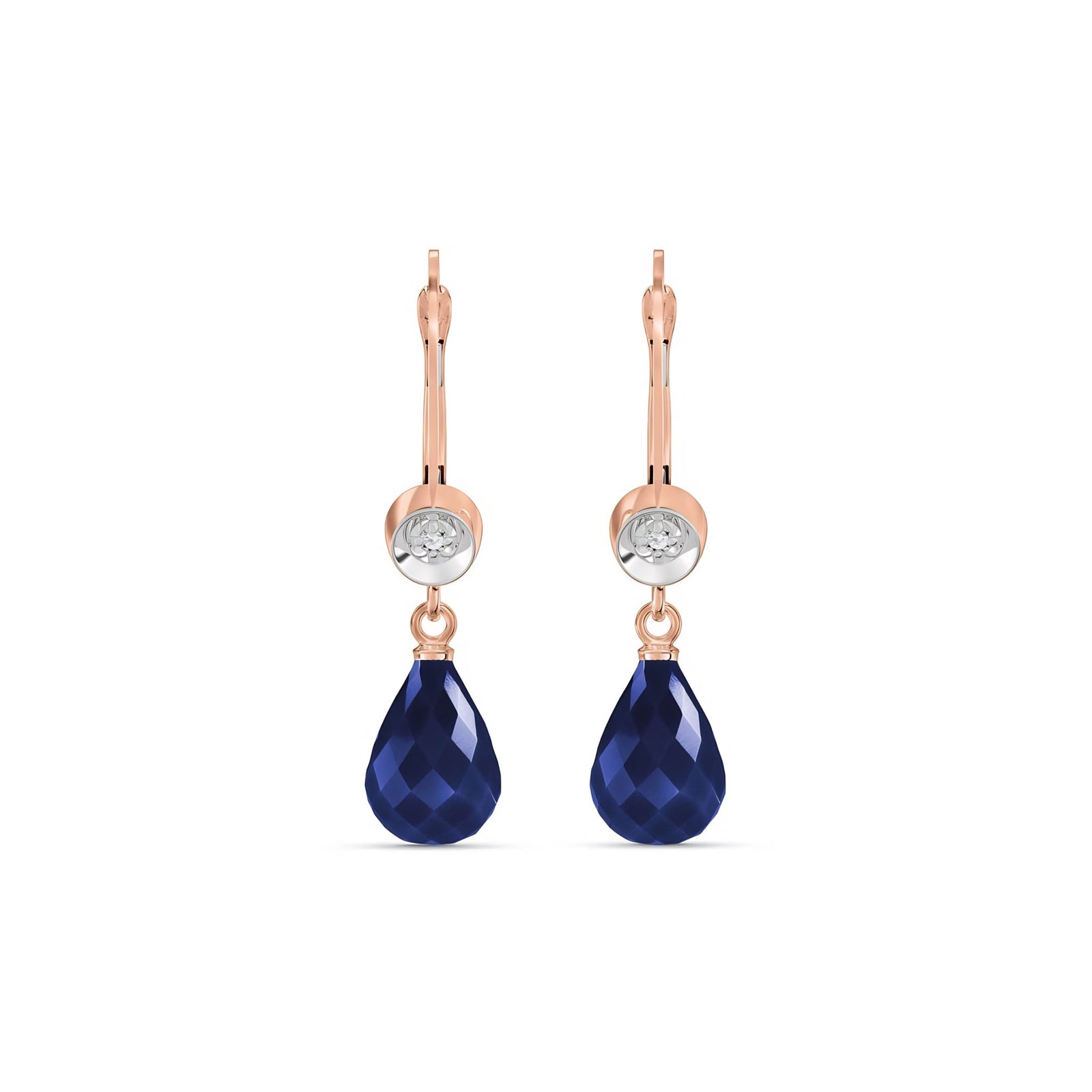 Rose Gold Earrings Sapphire 10K — Giuseppina