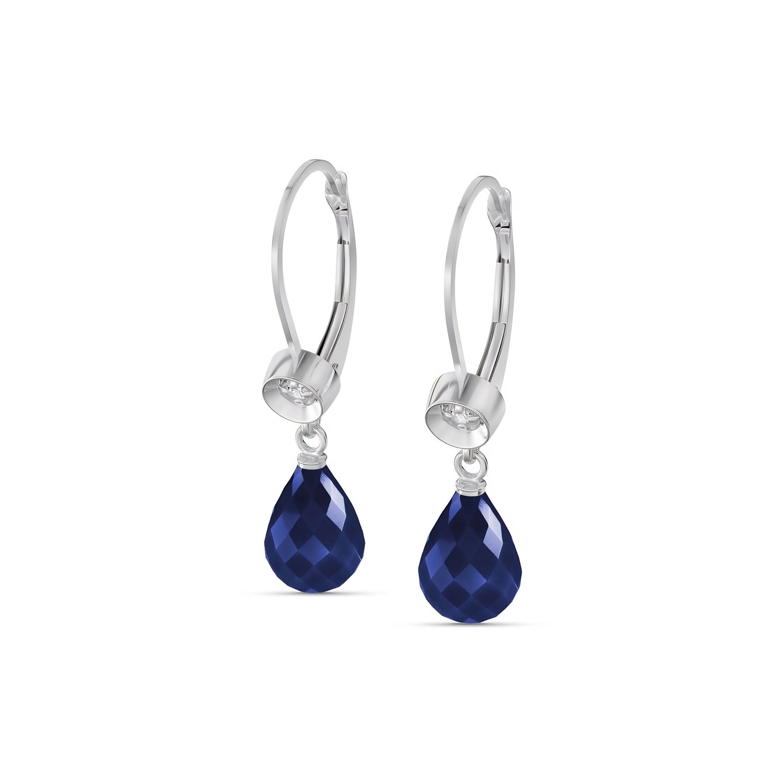 White Gold Earrings Sapphire 10K — Giuseppina