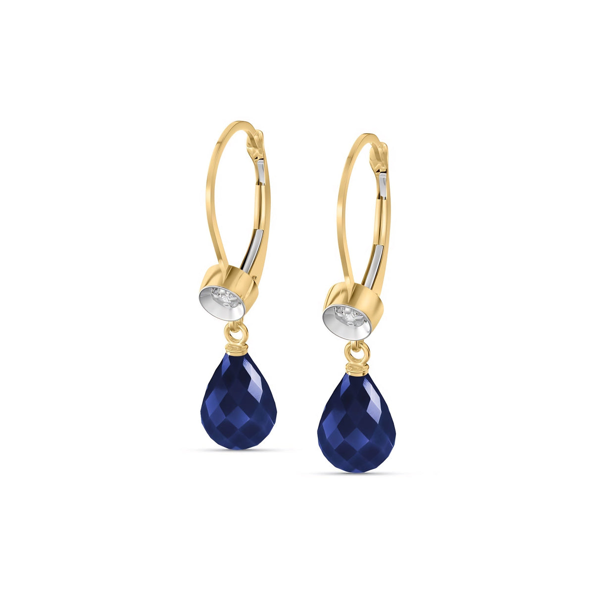 Yellow Gold Earrings Sapphire 10K — Giuseppina