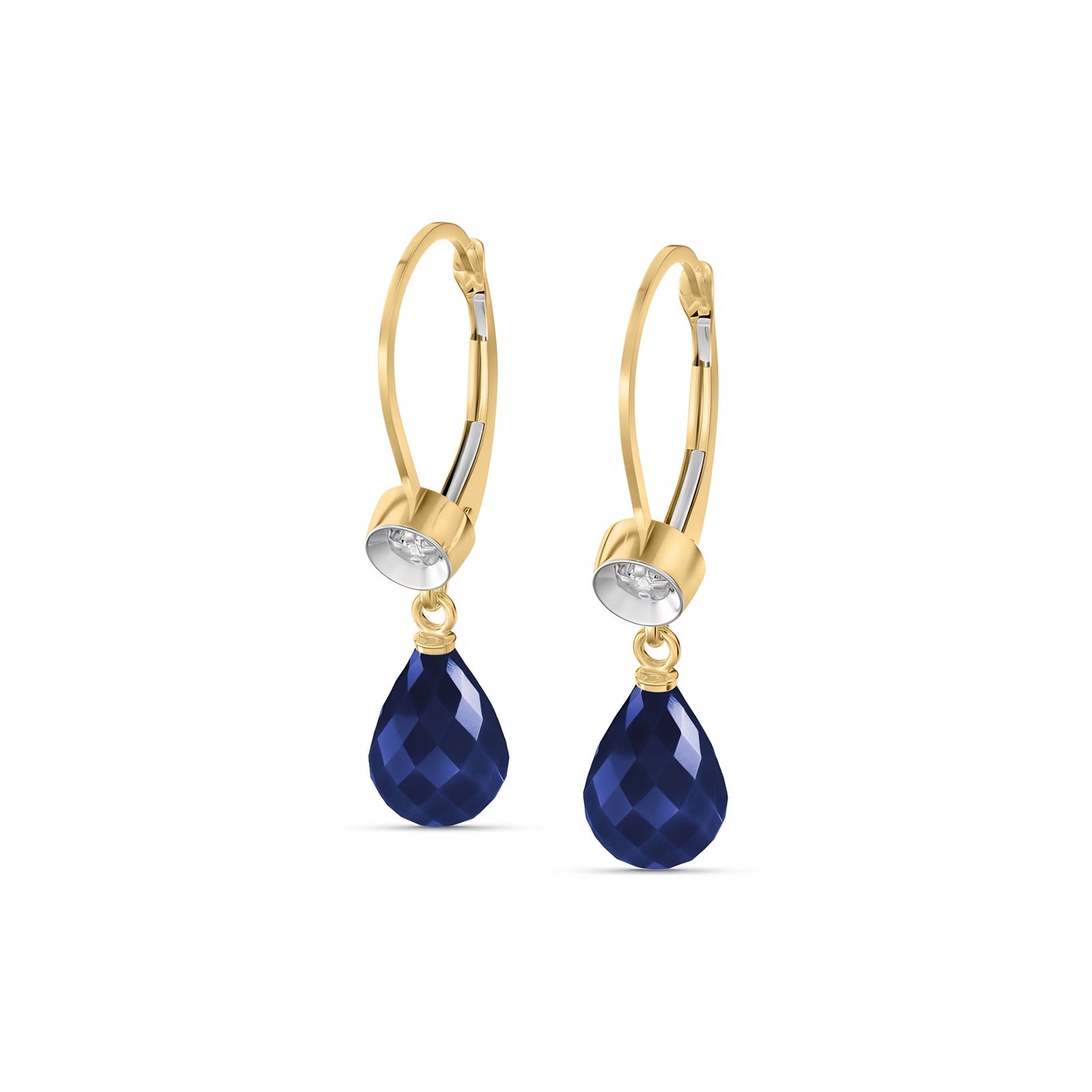 Yellow Gold Earrings Sapphire 10K — Giuseppina