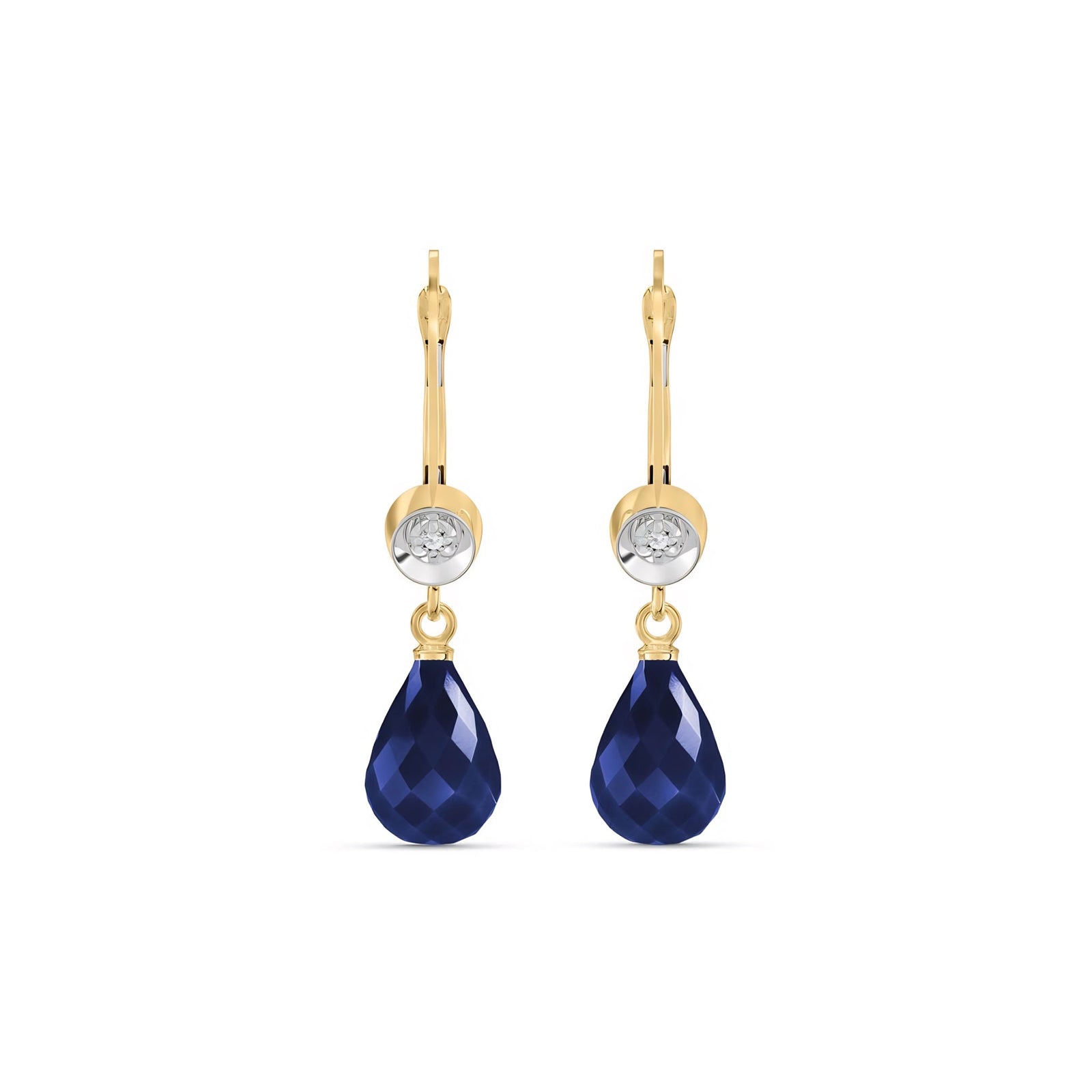 Yellow Gold Earrings Sapphire 10K — Giuseppina