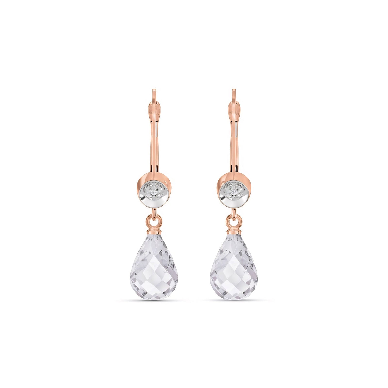 Rose Gold Earrings Emerald 10K — Giuseppina