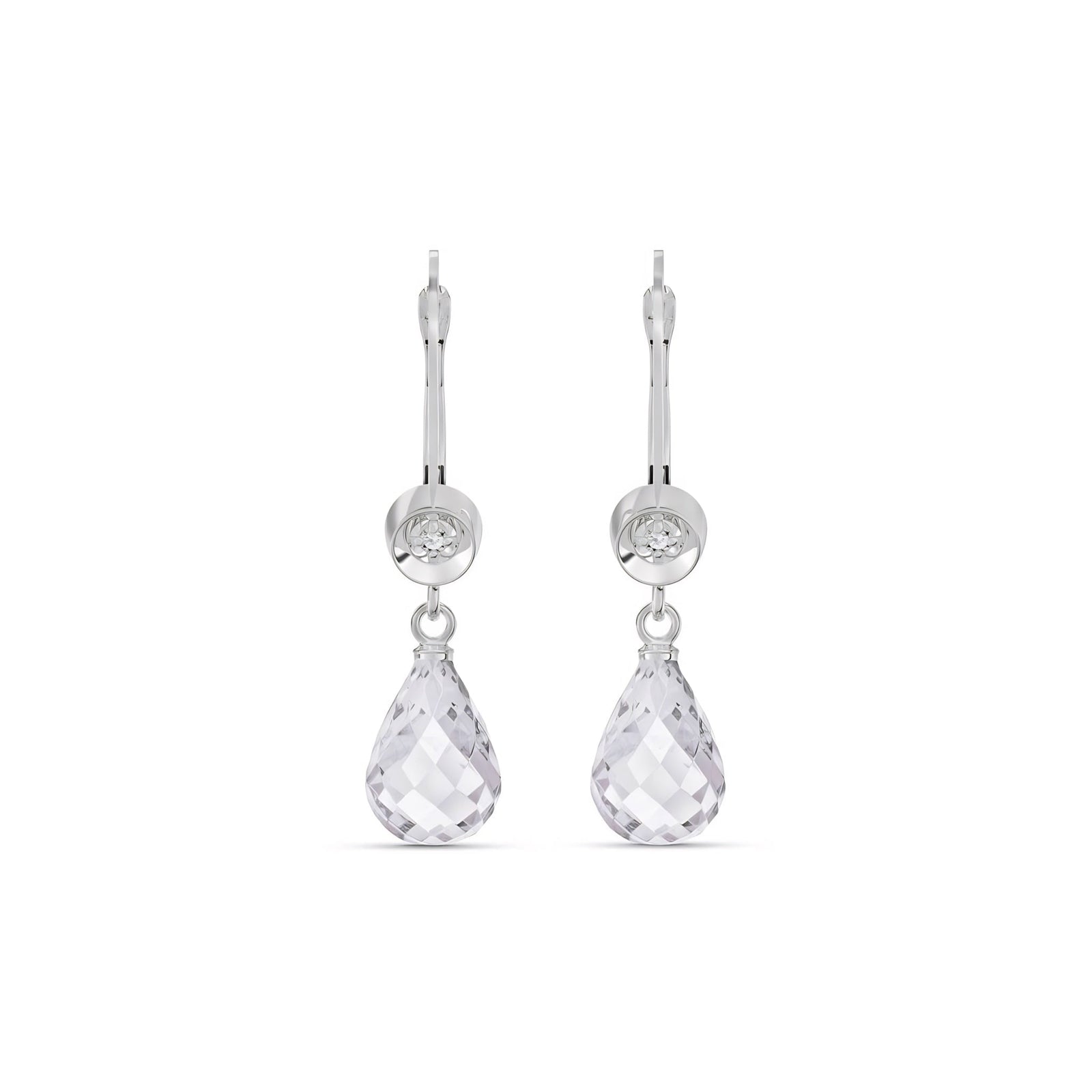White Gold Earrings Emerald 10K — Giuseppina