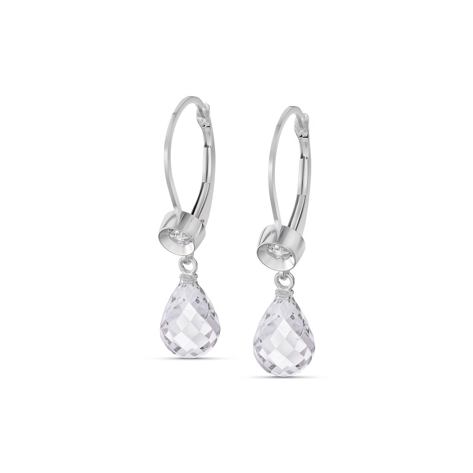 White Gold Earrings Emerald 10K — Giuseppina