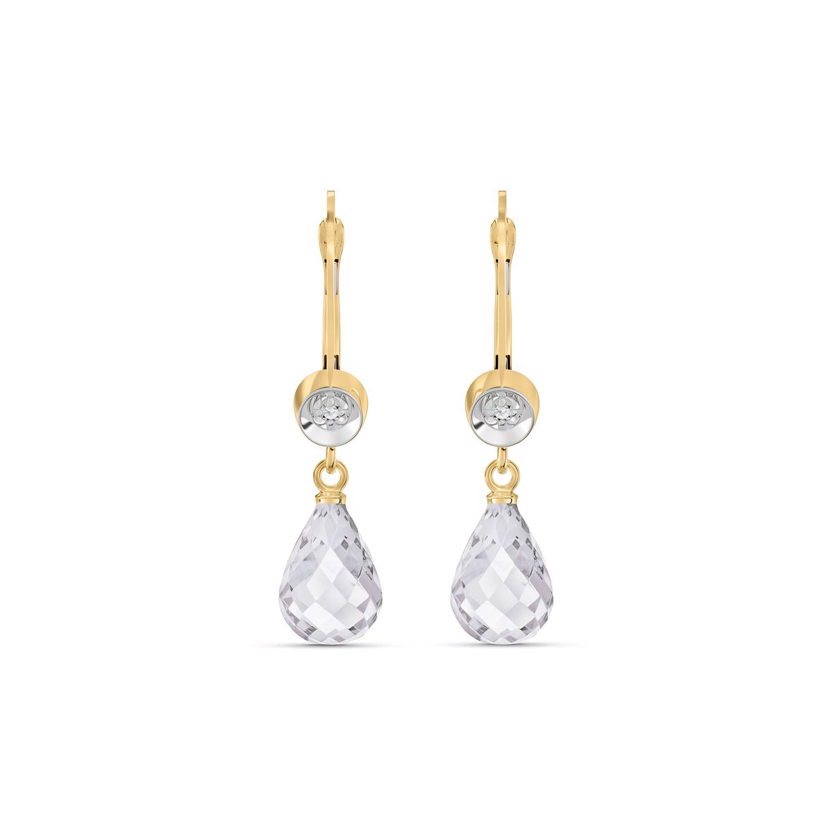 Yellow Gold Earrings Emerald 10K — Giuseppina