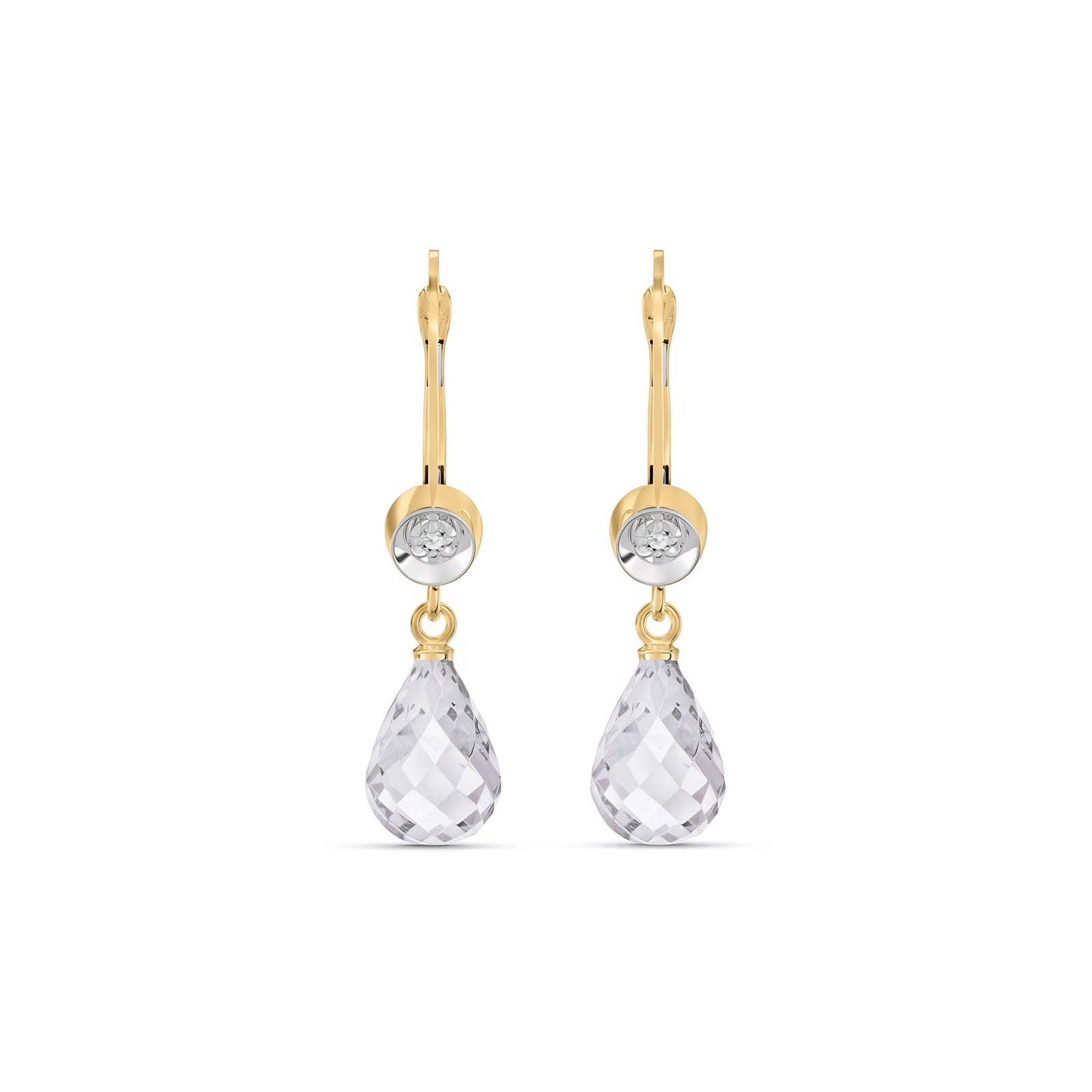 Yellow Gold Earrings Emerald 10K — Giuseppina