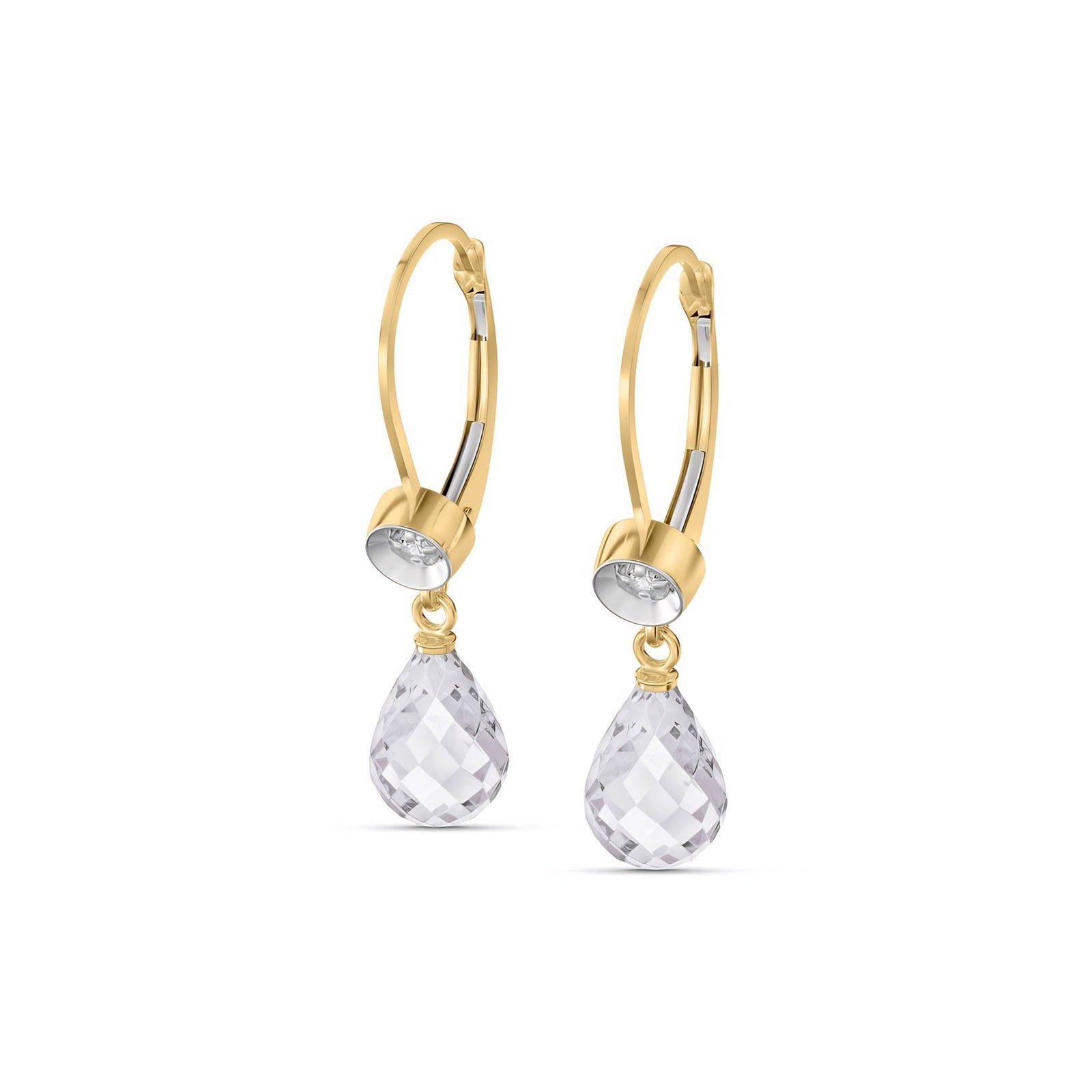 Yellow Gold Earrings Emerald 10K — Giuseppina