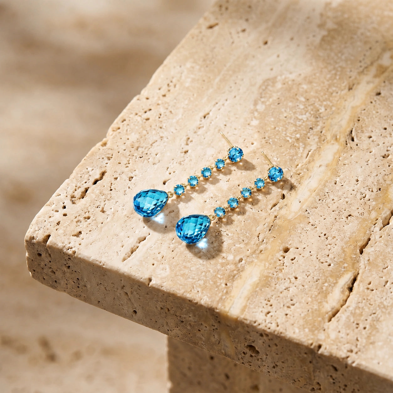 Yellow Gold Blue Topaz — Mariaassunta