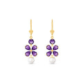 Yellow Gold Grace Earrings Amethyst 10K — Florinda